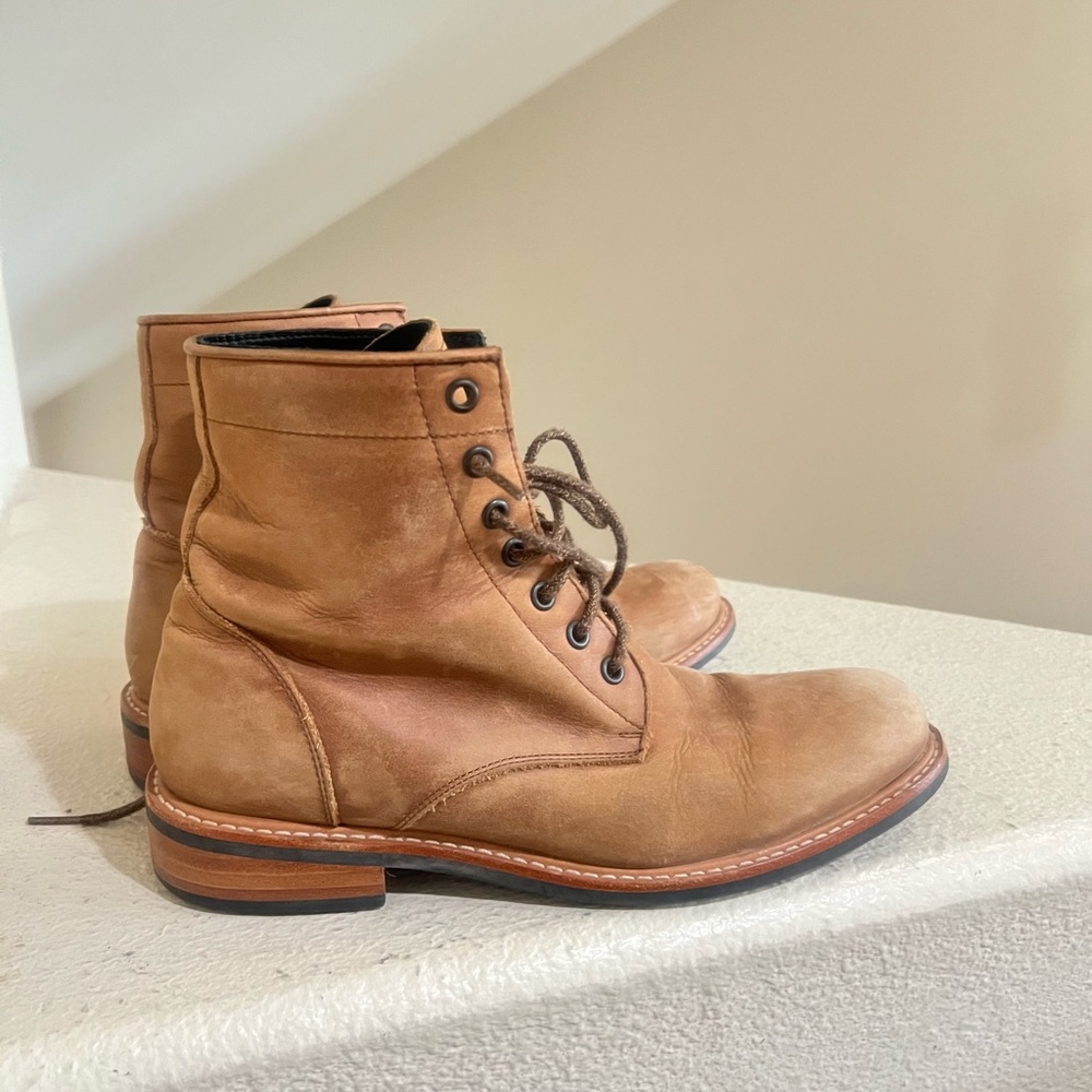 Nisolo Amalia Womens Size 10 Leather Lace Up Tobacco Brown Ankle Boots Desert